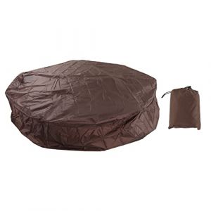 Housse de protection ronde pour , spa gonflable, piscine, meubles de baignoire, en taffetas polyester argenté 190 imperméable (215 x 70 cm, marron) (DIYANGHUICHENGSHANGMAO, neuf)