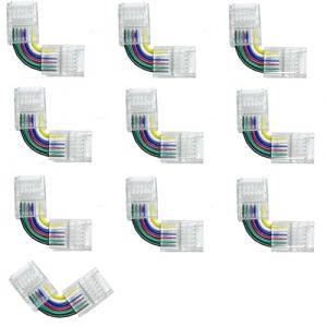 Connecteur de coin de barre LED 6pin12mm Angle droit Forme L Connecteur ajustable sans soudure pour 5050 3528 RGB RGBW RGB+CCT LED bar Lights. (ASHANSHAN, neuf)