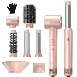 Brosse Soufflante 7 en 1 Air Styler, S&egrave;che-Cheveux avec Diffuseur Ionique Avec Brosse Lissante pour Cheveux, Boucleur, Coiffante Chauffante, 3 Temperature, Pour Lisser, S&eacute;cher (GUOHUI LTD, neuf)