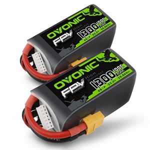 OVONIC 6s Lipo Batterie 1300mAh 100C 22.2V FPV Batterie avec connecteur XT60 pour FPV Racing RC Quadcopter Hélicoptère Avion Multi-Moteur Hobby DIY(2 Pièces) (OVONIC Direct, neuf)
