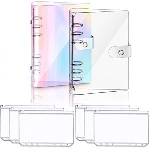 SNAGAROG 2 Pcs Classeur à Anneaux Étanche + 6 Pcs Pochettes A5 Classeur Souple en PVC Couverture de Classeur Classeur A5 6 Anneaux Couverture de Carnet pour Bureau École Voyage DIY-Coloré/Transparent (TROPICO VENUSIANO-UNIPESSOAL LDA, neuf)
