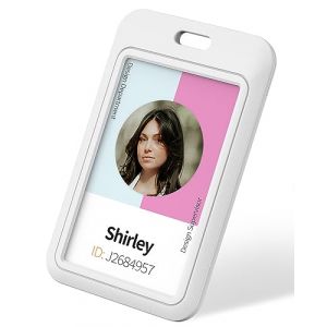 Uniclife Lot de 1 porte-badges coulissants en plastique blanc avec fen&ecirc;tre transparente pour cartes d'identit&eacute; de bureau, cartes de cr&eacute;dit, cartes de proximit&eacute;, permis de conduire et laissez-passer (Dinglang, neuf)