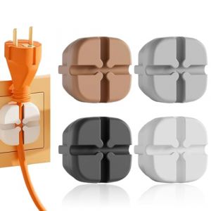 KIRZAX 4 Cache Prise Robot Tipo F, Silicone Protection Prise Electrique B&eacute;b&eacute;, S&eacute;curit&eacute; Enfant Anti-Strom, Anti-Poussi&egrave;re & Gestion de C&acirc;bles (VLAD SHOP ADV, neuf)