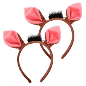 SOIMISS 2 Pi&egrave;ces Serre-t&ecirc;te Oreilles de Cochon Doux et L&eacute;ger Accessoires Cheveux Cosplay Gar&ccedil;on Fille pour F&ecirc;tes D&eacute;guisement Carnaval (Star-wish, neuf)