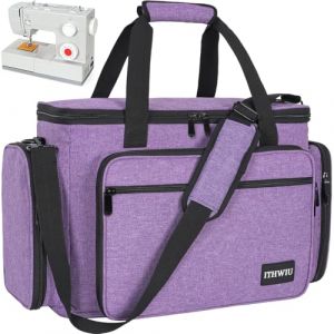 OUUTMEE Sac de Transport pour Machine &agrave; Coudre avec Base Amovible, Mallette de Voyage pour Machine &agrave; Coudre de Grande Capacit&eacute; pour Plupart des Machines &agrave; Coudre Standard et Accessoires (Violet) (OUUTMEE, neuf)
