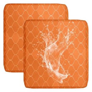 Lots De 1/2/4 Housse de Coussin de Canap&eacute; Exterieur Impermeable pour Salon de Jardin, Housse Assise avec Fermeture &Eacute;clair, Amovibles pour Int&eacute;rieur Et Ext&eacute;rieur, Terrasse(Orange,65x65x10cm2pcs) (Danansentt Shop, neuf)