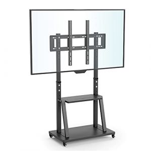 UNHO Support TV sur Pied: Pied TV Universel Haut 32-100 Pouces Support TV roulettes Chariot Meuble TV pour Ecran Pied T&eacute;l&eacute;vision Hauteur R&eacute;glable Charge 80kg VESA 800x600mm (UNHO, neuf)