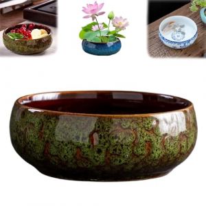 Pot Hydroponique,Pot De Fleur Ceramique,Plantes D'Int&eacute;Rieur,Fleurs Vasque R&eacute;Cipient Hydroponique Non Poreux De Grand Calibreavec Gla&ccedil;Ure Fluide, Applicable Aux Plantes Succulentes En Hydroponie (B) (Htianyi-eu, neuf)