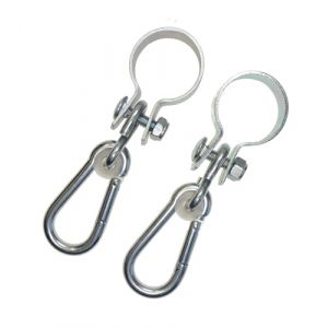 2er Set Manschettenhaken, Schaukelhaken, für 50 mm Ø Rundholz, Karabiner verzinkt, Materialstärke 3 mm (Danto_GmbH, neuf)