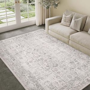 HUGEAR Gris Tapis De Salon Lavable en Machine Tapis Chambre Adulte Grand Tapis Salon 150x210cm Doux Vintage Descente de Lit AntidéRapant Decoration Chambrel Manger (RONGBEN, neuf)