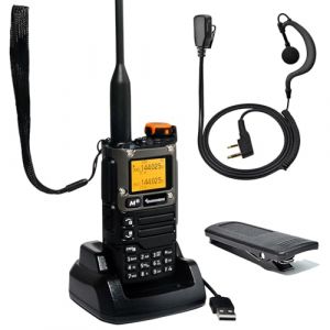 Quansheng UV-K5(8) Orange VHF UHF Portable Walkie Talkie FM NOAA UV-K6 Radio bidirectionnelle pour l'ext&eacute;rieur/l'entreposage et la logistique/la Navigation (Noir, avec oreillette en Forme de G) (NARadio, neuf)