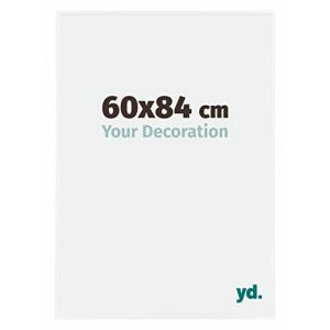 yd. Your Decoration - Cadre photo 60x84 cm - Blanc Brillant - Cadre Photo en Plastique Avec Verre acrylique - Anti-Reflet - Cadre 60x84 - Evry (Your Decoration, neuf)