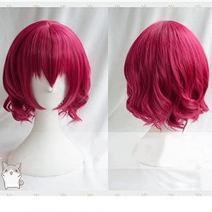 Anime Akatsuki No Yona Yona Jeu De Rôle Perruques Courtes Rose Rouge Bouclés Cheveux Résistants À La Chaleur Cosplay Costume Perruque Az-994 (good stuff A, neuf)