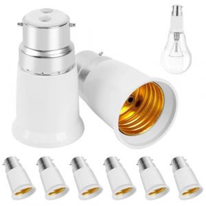 8 Pièces Adaptateur B22 vers E27, Convertisseur de Douille Baïonnette B22 à E27 pour Ampoule LED, Incandescente, Halogène, CFL, 0-220V, Adaptateur Culot Douille pour Éclairage Domestique (Leidun, neuf)