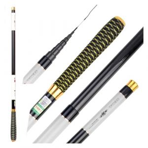 Canne &Agrave; P&ecirc;che T&eacute;lescopique Ultral&eacute;g&egrave;re Et Portable, en Fiber De Carbone, for Ruisseau d'eau Douce, 2.7/3.6/4.5/5.4/6.3/7.2M, for Carpe pour Eau Douce mer(White Paint,4.5M) (Liufuqiang88, neuf)