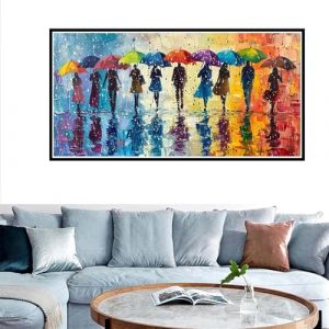 Fille Peinture par Num&eacute;ros pour Adulte, Peinture Numero Parapluie Color&eacute; Peinture Numero Enfant Loisir Dreatif, DIY Peinture Acrylique avec peintures et 3 pinceaux, Tableau Decoration Murale, 50x100cm (Zsoxooll, neuf)