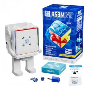 MOYU RS3M V5 Cube de vitesse magnétique 3 x 3 x 3 cm, noyau à boule professionnel sans autocollant, robot magique UV Maglev, jouet magique 3D pour enfants et adultes (robot cube)) (lingsi, neuf)