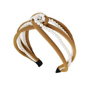 KIXZSAZ Bandeaux De Cheveux Perle Twist Noeud Bandeau Style Élégant Bandeau Multi-couleur Réglable Bandeaux Accessoires De Mariage, Gingembre (hiscretiond, neuf)