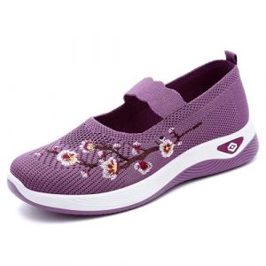 Chaussures Orthopédiques Femme - Basket de Marche Mode et Sport Respirant Confort Chic Leger Chaussures sans Lacets Femme à Motifs Floraux Orthopédique Basket sans Lacet (ZAOOON, neuf)