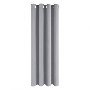 MRTREES Rideau Occultant de Porte Fenetre Isolant Thermique Anti Froid &agrave; Tissu Epaisse Double Rideaux Salon Gris Clair Anti Chaleur &agrave; Oeillets pour Chambre, Largeur 140 x Hauteur 210cm, Lot de 1 (MRTREES HOME, neuf)