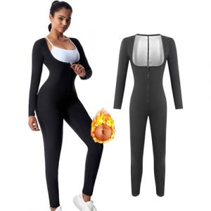 Weyot Combinaison Sudation Femme, Sudation Femme Amincissant, Vêtement De Sudation, Ensemble De Sudation Femme pour Fitness Running Jogging Sauna Suit Shapewear,L,Silver (Pzhenfang-amz, neuf)