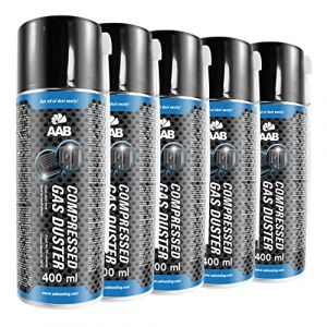 5 x AAB Bombe Depoussierante 400ml, Préparation en Spray, Dépoussiérant Informatique, Enlever la Poussière, sans Odeur Aérosol, Matériel, Bouteille Air Comprimé, Ne Laisse Pas de Traces (AAB Seller FR, neuf)