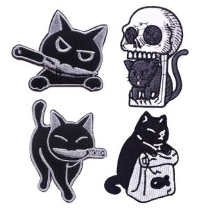 Ecusson a Coudre, 4Pièce Patch Thermocollant Ecusson Thermocollant, Mignon Chat Patch Thermocollant (CHANGWEI UKSTORE, neuf)