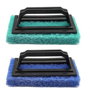 OUDQFCJ 2 Pcs Brosse Piscine avec Éponge Magique, Nettoyant Ligne d'Eau, Accessoire Piscine avec Poignée Ergonomique, Pour Spa, Baignoires, Taches de Piscine et Mousses (Mapico, neuf)