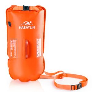 Habaylin Bouée de natation - 28 l - Orange - Pour adultes et enfants - Sac sec - Bonne sécurité lors de la natation - Bouée gonflable pour eau libre et triathlon (Habaylin, neuf)