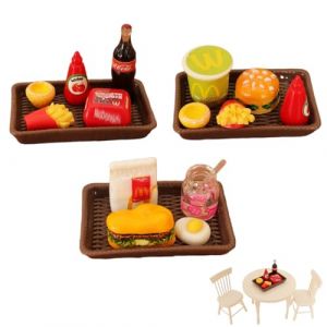 OUDQFCJ 18 pcs Mini Nourriture Jouet, Accessoires de Maison de Poupée Miniature, Jouets de Miniatures Alimentaires Boissons, Jouet Miniature pour Maison de Poupée (Mapico, neuf)