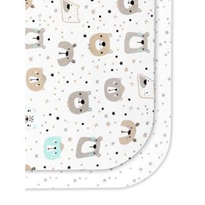 FlyIdeas Draps Housse Couffin et Nacelle 35x75 cm, Parure 2 Pcs 100% Coton - 2 Drap Housses Prot&eacute;g&eacute; Matelas Compatible avec Tous Les Berceau Couffin et Nacelle Ronde et Ovale (Art&egrave;Srls, neuf)