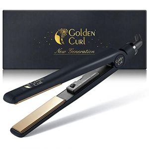 Golden Curl Fer Lisseur Cheveux Professionnel - 5 Ans de Tranquillité - Fer à Lisser et Boucleur Cheveux 2 en 1 - Appareil de Coiffure Hair Straightener pour Lisser et Boucler (Or) (Golden-Curl, neuf)