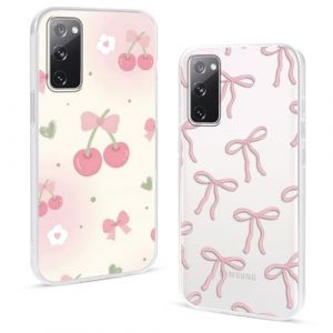 2 Pi&egrave;ces Transparent Coque pour Samsung Galaxy S20 FE/S20 Lite 6,5",Cartoon Doux Arc Noeud Motif Aesthetic Dessin Fille Housse &Eacute;tui TPU Antichoc Bumper Case pour Samsung S20 FE/S20 Lite,Cherry (SiChuanShengWenChuanXianYiMeiWenHuaChuanMeiYouXianGongSioz, n