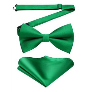 HISDERN Ensemble Nœud Papillon et Pochette Vert Émeraude pour Homme - Set Pré-noué et Réglable- Accessoire Idéal pour Mariage, Soirée et Cérémonie Formelle (hisdern, neuf)
