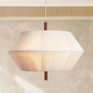 VTAMng Lustres en rotin de ferme pour salle &agrave; manger &eacute;clairage boh&egrave;mes luminaire suspendu en rotin avec abat-jour en tissu lustres tambour pour chambre salle &agrave; manger hall d'entr&eacute;e cuisine couloir(D30 (VTAMng-FR, neuf)