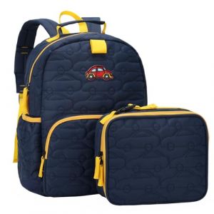 Chase Chic Sac &agrave; Dos Enfant 2 Pi&egrave;ces,L&eacute;ger Cartable Primaire Garcon avec Sacs &agrave; Lunch,Cartable Maternelle Elementaire 2 en 1 pour 3 &agrave; 7 Ans,Voiture bleue (Chase Chic, neuf)