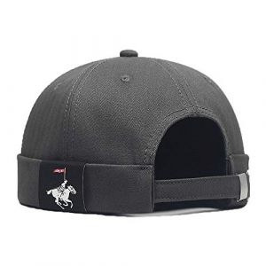 YAMEE Bob Homme Docker Bonnet Femme Casquette Neuf Urban Style Bord Roulé rétro Travailleur Marin Unique Street décontracté Brimless Chapeau (One Size 56-58cm) (YAMEE, neuf)