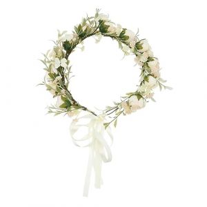 Vaguelly 1Pièce Couronne De Fleurs Bohémienne Pour Accessoire De Robe De Guirlande Floral Pour Célébrations Coiffe Vintage Fête Filles (Bustling Xin, neuf)