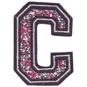 Écusson Patch Badge strass Brodé ecusson lettre alphabet thermocollant " lettres en strass 8-10 cm " (rose C) (B2SEE LTD avec TVA francaise et livraison LaPoste, neuf)