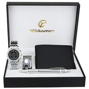 BELLOS Coffret Cadeau Montre Homme - Portefeuille - Outil Multifonction LED- Stylo (FDO CONCEPT, neuf)