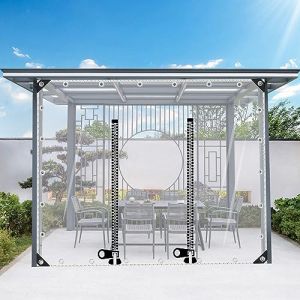 TZYYAO B&acirc;ches Transparentes en PVC Lourd Imperm&eacute;able-avec Porte Zipp&eacute;e,B&acirc;ches Imperm&eacute;ables/R&eacute;sistantes &agrave; La D&eacute;chirure,Panneaux Lat&eacute;raux en B&acirc;che Transparente,pour Carports,Serres,WxH-3x3m/9.8x9.8ft (Xiuye store, neuf)