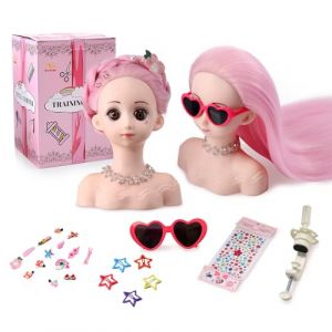 Tête à Coiffer Enfant Tete a Coiffer et a Maquiller Tete a Coiffer Barbie Accessoires de Coiffure Inclus, Jouet pour Enfants dès 3 Ans (AnstarL, neuf)