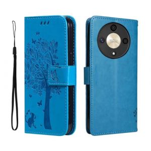 PEIYE Coque pour Honor Magic 6 Lite 5G / Honor X9b - Housse en Cuir PU, &Eacute;tui Flip avec Silicone Antichoc, Bumper, Fermeture Magn&eacute;tique & Support, Portefeuille et Folio -Cover Case -Bleu (Zanwon, neuf)
