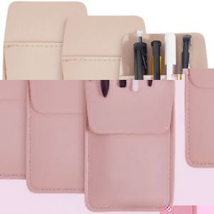 CALFOVERA 3 Pochette de Protection en Cuir PU pour Femmes et Hommes Porte Stylo Multifonction &Eacute;tui &agrave; Crayons Organiseur D'Outils Robuste en Cuir de Vache pour Infirmi&egrave;res Enseignants Chemises (Rose) (CALFOVERA FR, neuf)