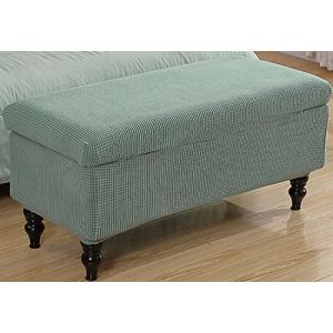 Housse de Banc coffre rangement ，Couvre Pouf Coffre de Rangement Int&eacute;rieur Pliable ，Couverture Repose-pied Sofa &Eacute;lastique Rangement Extensible Rangement Stool Cover ( Color : Vert , Size : 17-27in ) (Pooneeliff, neuf)