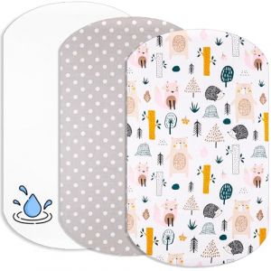 Lovely Hippo Draps Housses Cododo + 1 Alèse Protège Matelas Compatible Iora Cododo - Drap Housse Cododo 100% Coton - Alèse 100% Imperméable (Animaux Forêt, 60 x 80 cm) (VRC Products France, neuf)