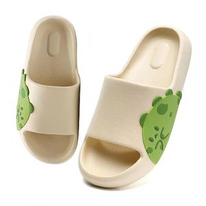 Waysoland Femmes Hommes Plage Chaussons D'&eacute;t&eacute; Sliders Sandales,Chaussons Enfant Souples,Salle De Bains Piscine Douche Anti-Slip Pantoufles Tongs pour Int&eacute;rieur et Ext&eacute;rieur(beige,23/24 EU) (LanManManWu, neuf)