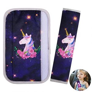 Basumee Voiture Protège Ceinture de Sécurité Coussin Bébé Enfants Epaule Coussin Coussin de Nuque Repose Nuque Housse Accessoires,2Pcs (Grlawn-EU, neuf)