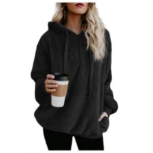 Pull Poncho Femme Manteau Hiver Grande Taille Oversize Sweat Polaire Veste Velours Laine Sweats à Capuche (Lxitoler Store, neuf)