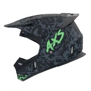 Woljay Casque Motocross Casque de vélo Dirt Casque Hors Route Street BMX MX Casques intégraux pour Unisex-Adulte Jeunesse Les Enfants DOT/ECER22-05 (M,Green AXS) (Woljay Trading, neuf)